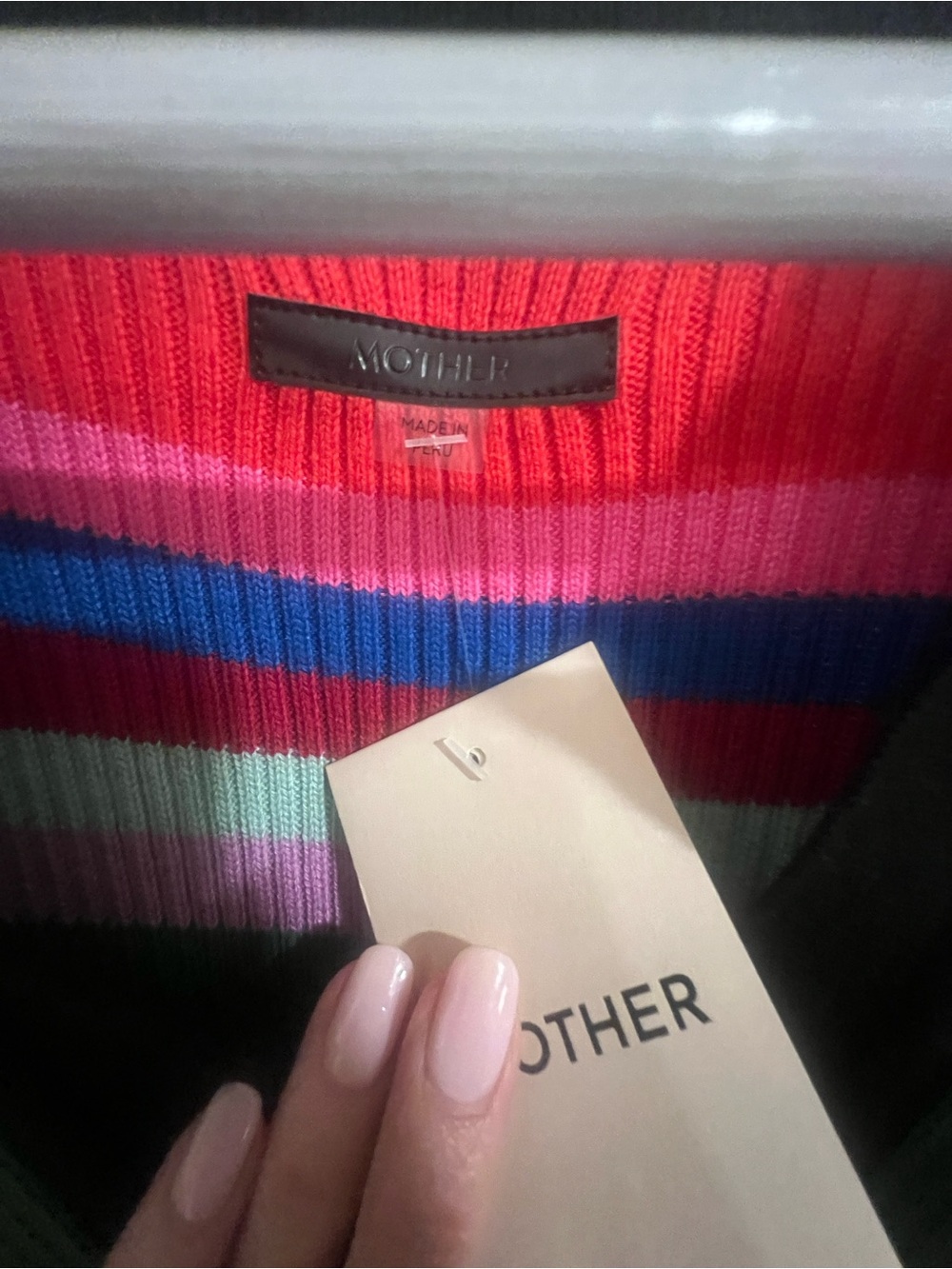 MOTHER Multicolor Striped Rib-Knit Polo Midi Dress - Picture 5 of 8